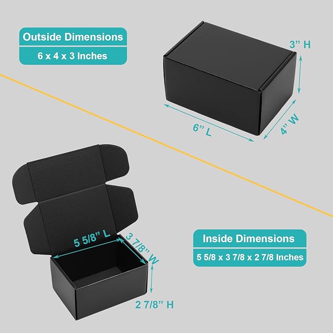 Mcfleet 6x4x3 Small Black Shipping Boxes - Image 2