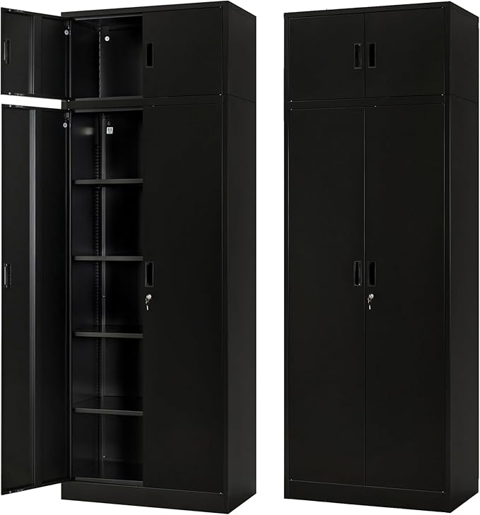 BESFUR Metal Storage Cabinet 87" H, Tall Locking Storage Cabinets by BESFUR