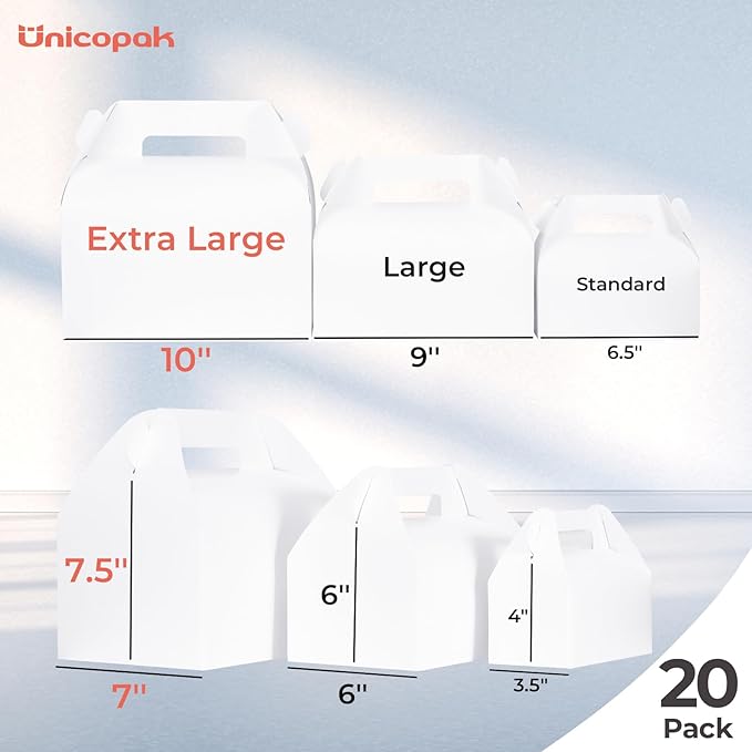 UnicoPak 20 Pack 10x7x7.5 Extra Large Gable Boxes - Image 2