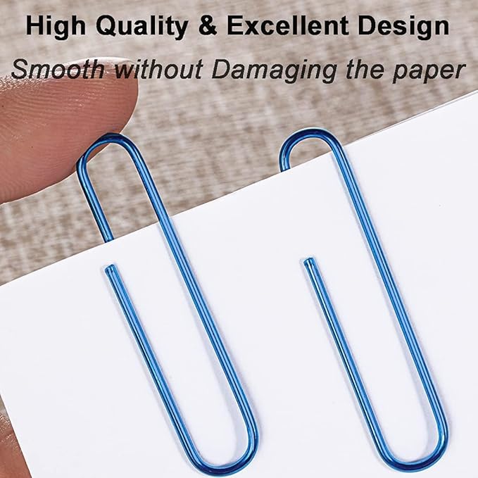 Vinaco Blue Jumbo Paper Clips, 100 Pack, 2 Inch, Durable & Rust Resistant - Image 4