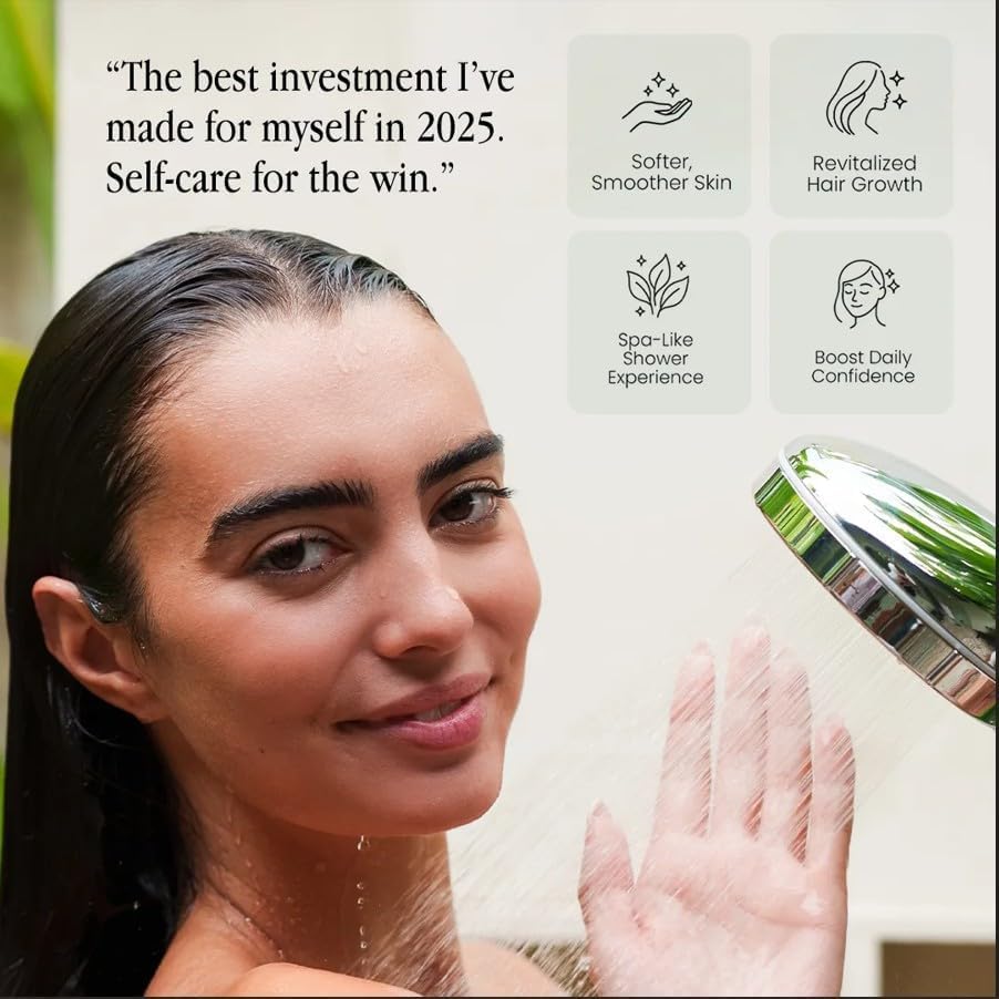 Eskiin Filtered Shower Head - Best HandHeld Shower Head With Filters For Healthy Hair & Skin - High Pressure - Reduce Dandruff, Protect Colored Hair (1.8 Gallon Per Minute California, Polished Black) - Image 2