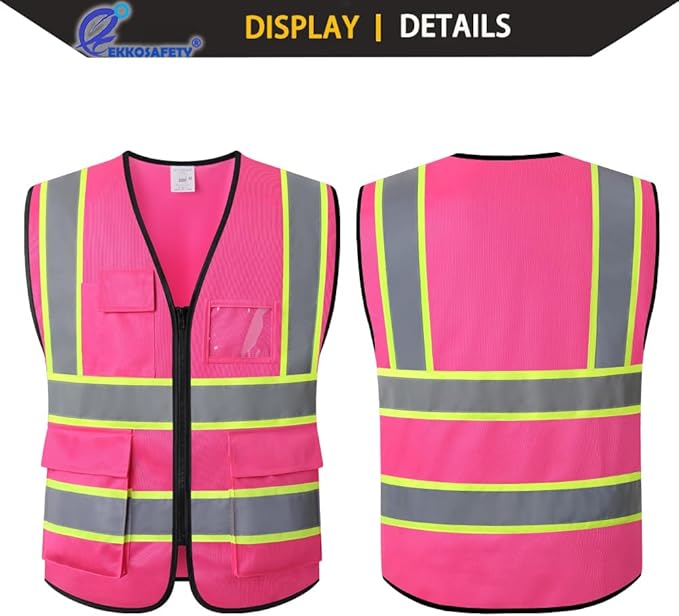 Pink High Visibility Safety Vest - Image 4