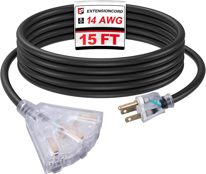 EP 15 Ft Lighted Outdoor Extension Cord by ENERGYPRO