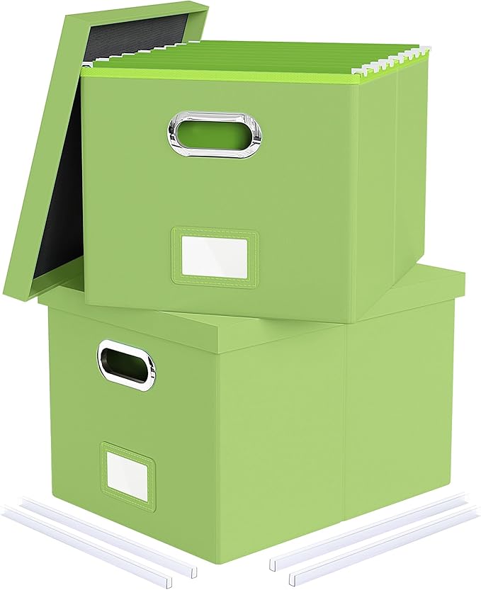2 Pack File Storage Organizer, Portable File Box by Oterri