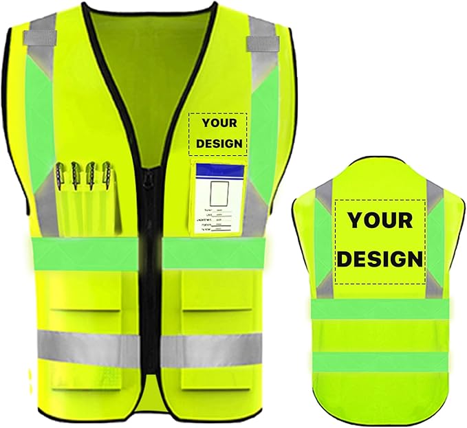 YOWESHOP High Reflective Visibility Safety Vest Custom Your Logo Safety Workwear by YOWESHOP