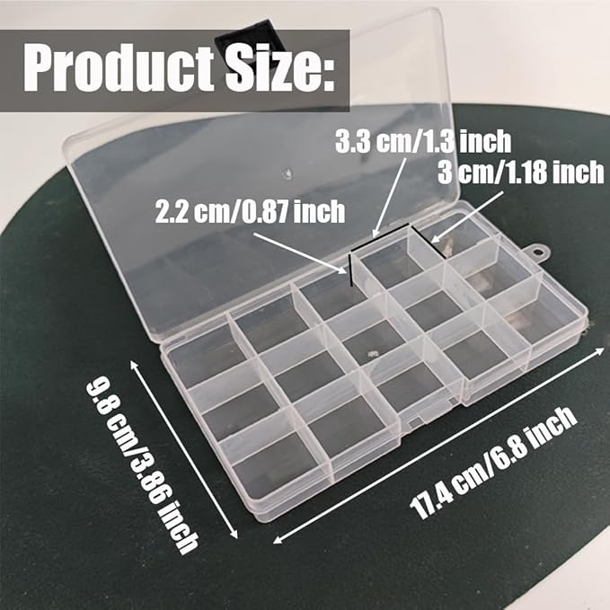 4 Pcs 15 Grids Clear Organizer Box Plastic Storage Container - Image 2