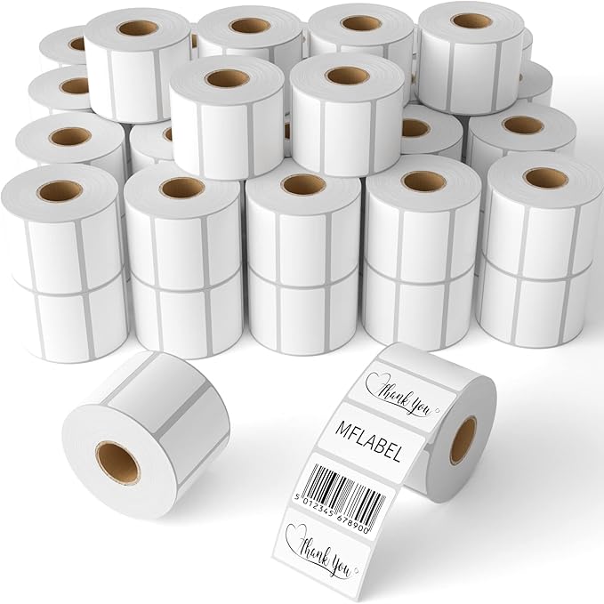 MFLABE 102 Rolls of 1000 2-1/4 x 1-1/4 Inch Direct Thermal Perforated Shipping by MFLABEL