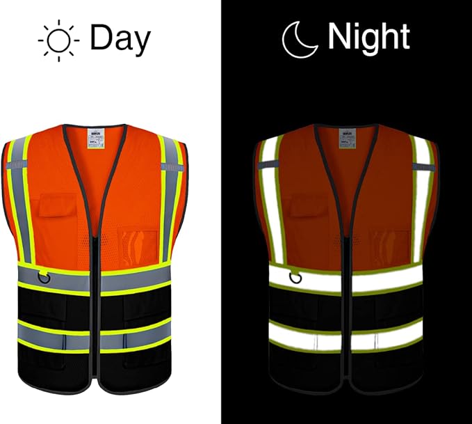 BeautyWill Custom Logo Safety Vest Class 2 High Visibility Reflective Vest - Image 4