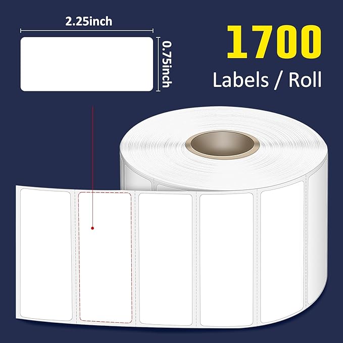 L LIKED 2.25" x 0.75" Direct Thermal Labels, Permanent Adhesive Address Barcode - Image 2
