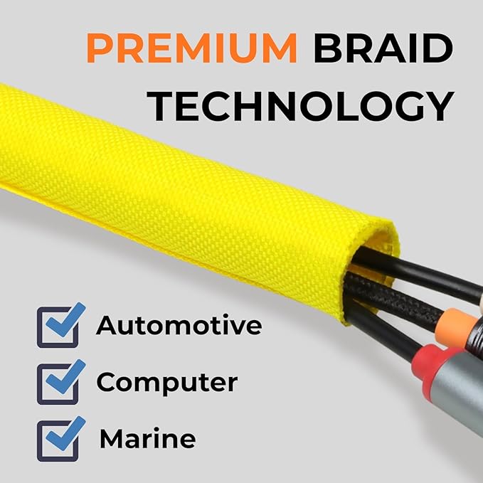5/8 inch Split Braided Cable Management Sleeve - Image 2