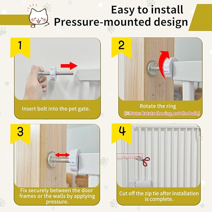 Lumizone Extra Tall Cat Gate 55.12" High Pressure Mounted Extra Wide 2025 New - Image 7