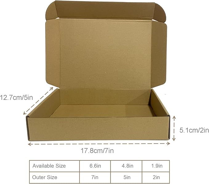 7x5x2 Inch Set of 50 Pack Brown Corrugated Shipping Boxes - Image 2