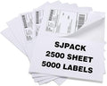 SJPACK 5000 Half Sheet Shipping Labels by SJPACK