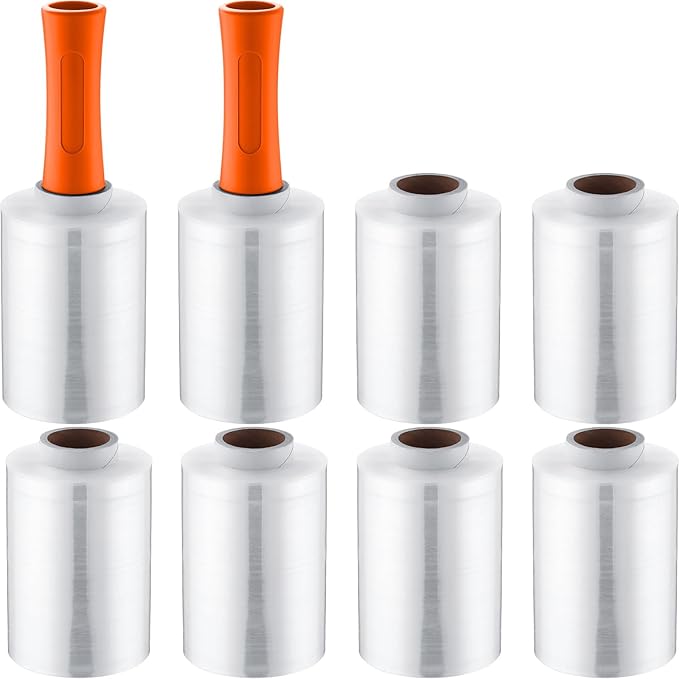 Jutom 8 Pcs Clear Stretch Wrap Roll Plastic Wrap by Jutom