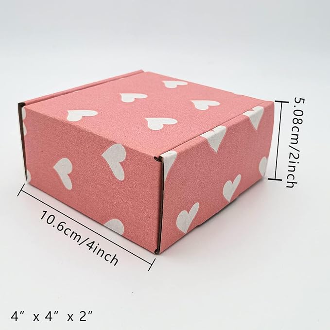 25 Pack Baby Pink Hearts Shipping Boxes - Image 2