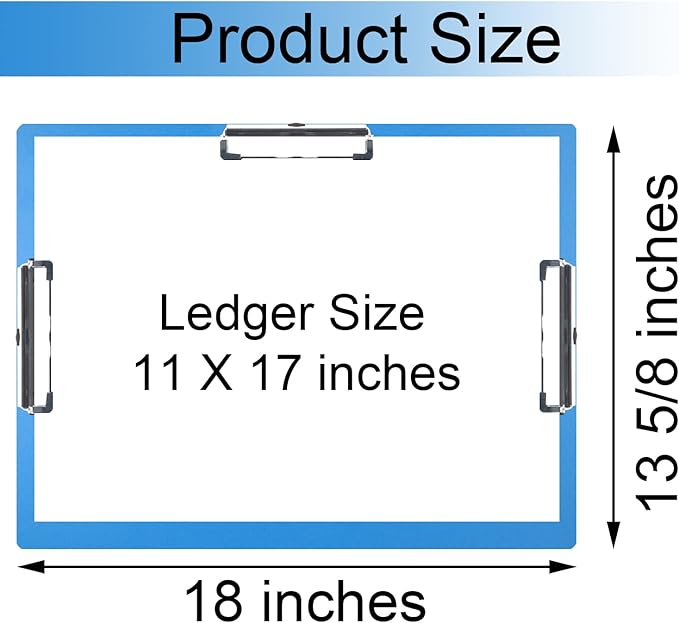 Acocony 11x17 Clipboard Three Clip Super Tough Extra Large Clipboard PP Plastic - Image 2