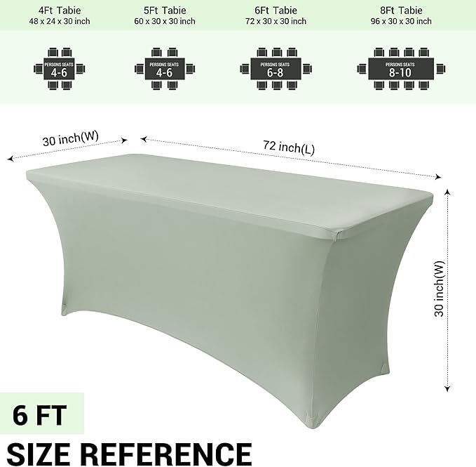 Obstal 6 Pack Stretch Spandex Table Covers - Image 4