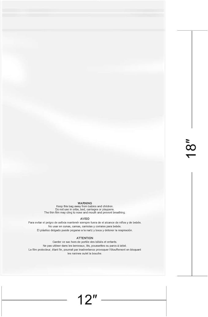 iMailer - 1000 Count - 12" x 18" Poly Bags - Clear Plastic Packaging Bags - Image 2