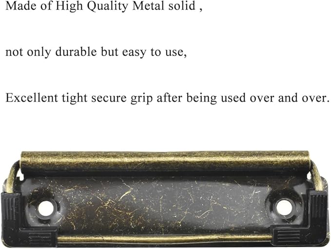 HAHIYO 3.94 Inches Vintage Bronze Metal Mountable Clipboard Clips - Image 3