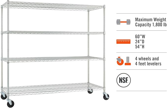 Trinity Basics 4-Tier Adjustable Wire Shelving - Image 5