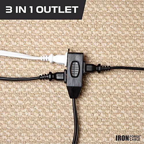 Iron Forge Cable 16 Gauge Black Indoor Extension Cord, 6 Ft - SJT - Image 4