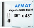 AFMAT Magnetic Glass Whiteboard, 4mm Tempered Glass w/Strong Magnetic Surface by AFMAT