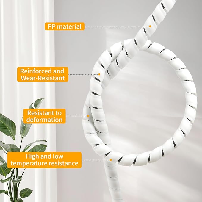 Spiral Wire Wrap, 33ft Spiral Cable Wrap Sleeve Hose - Image 3