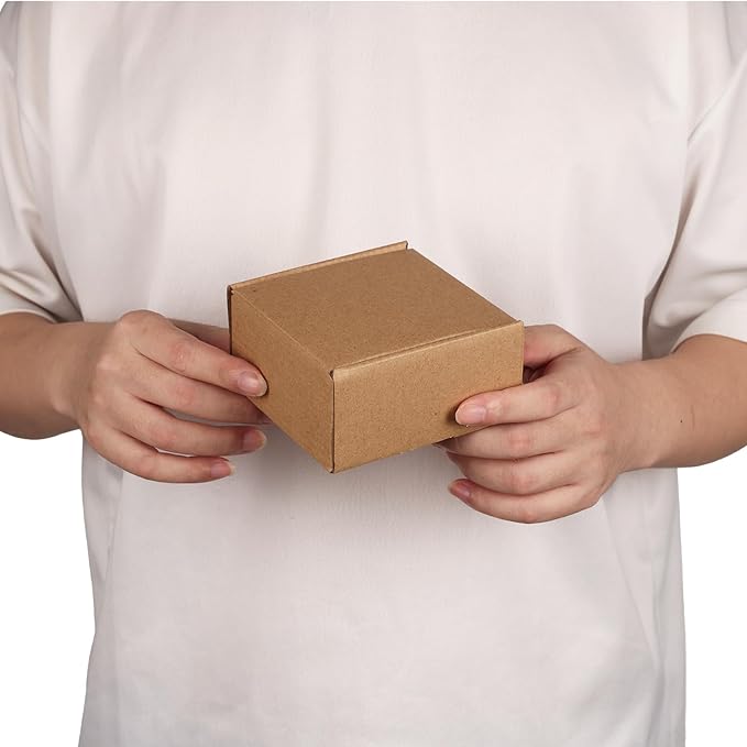 PHAREGE 4x4x2 inch Shipping Boxes Bulk 40 Pack Brown, Tab Lock Tuck Top Mailer - Image 4