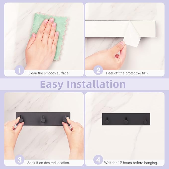 VIS'V Key Holder Wall Mount, Small Metal Self Adhesive Key Hanger - Image 7