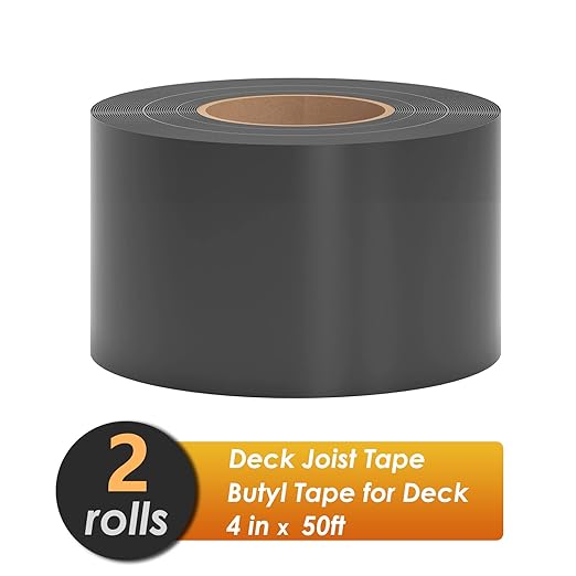 4" x 50' Deck Joist Tape, 2 Pack Waterproof Seal Butyl Deck Tape, Weather - Image 2