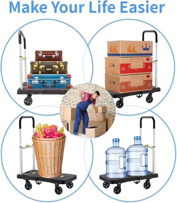 Upgrade Heavy Duty Folding Dolly Cart - Image 9