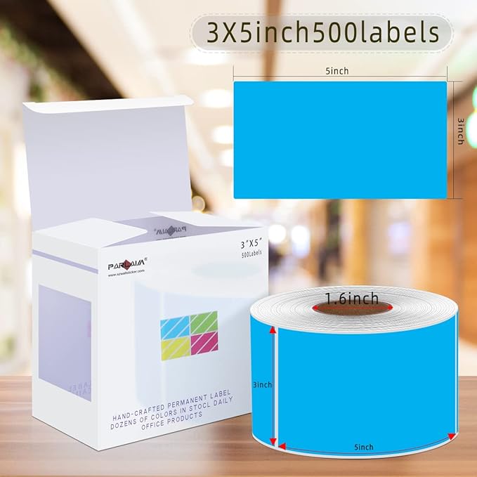 PARLAIM 3 X 5 Inch Rectangle Permanent Adhesive Color Coding Stickers, Square - Image 2