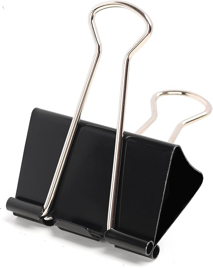 24pcs Binder Clips, 2 Inch Metal Paper Clips, Stationary Foldback Clips by POERMA