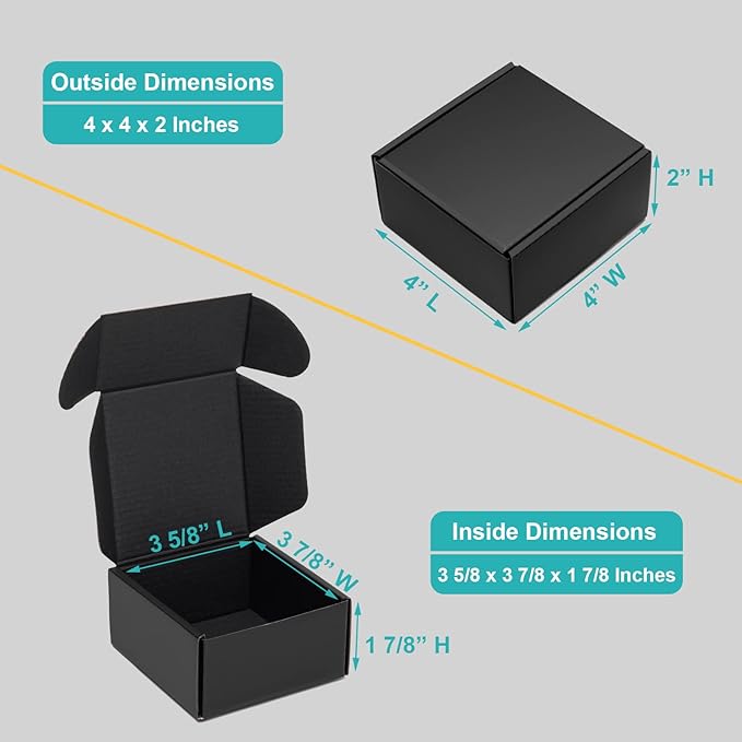 Mcfleet 4x4x2" Black Shipping Boxes - Image 2