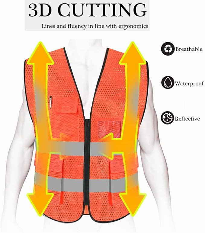 HYCOPROT High Visibility Mesh Safety Reflective Vest - Image 4