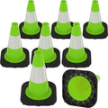 Fluorescent Orange/Green PVC Traffic Cones, Heavy Black Base Parking Lot Cone by OranLite