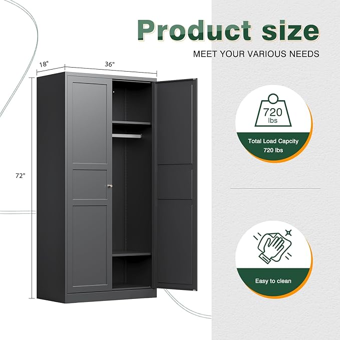 Letaya Wardrobe Armoire Closet, Bedroom Armoire Cabinet Clothes Organizer - Image 3