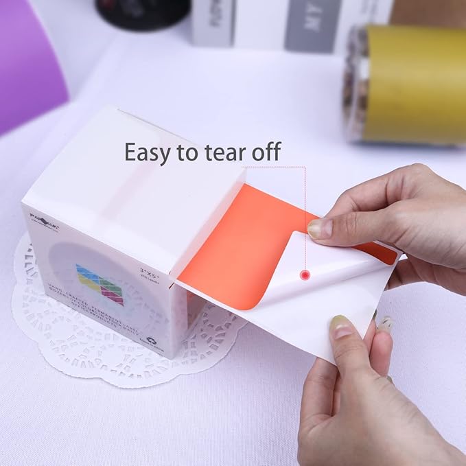 PARLAIM 3" x 5" Rectangle Adhesive Color Code Stickers, 250 per Dispenser Box - Image 4