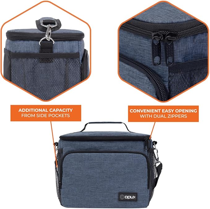 opux Insulated Lunch Bag for Men Women, Soft Lunch Box for Office Work School - Image 6