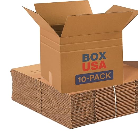 BOX USA Moving Boxes Medium 18"L x 15"W x 15"H 10-Pack by BOXUSA