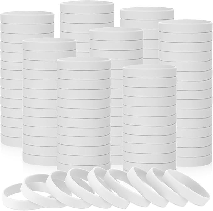 Liliful 100 Pcs Silicone Rubber Wristbands Rubber Wristband Bracelet Bands by Liliful