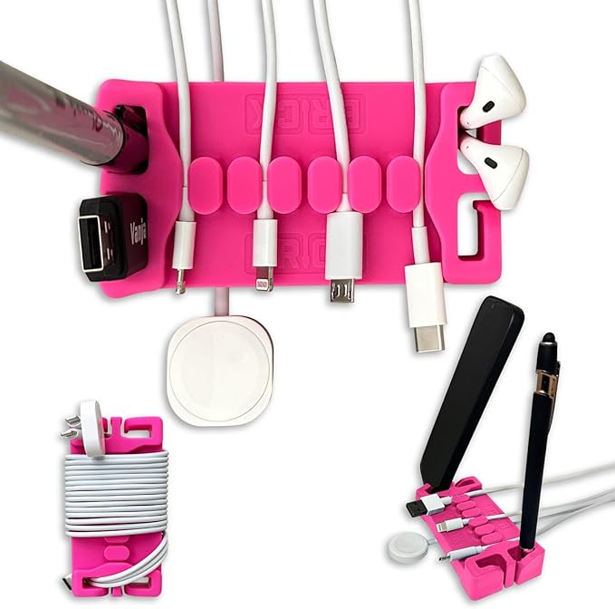 DeskBrick – Patented Non-Slip Steel-Weighted Desk Organizer & Cable Management by CordBrick