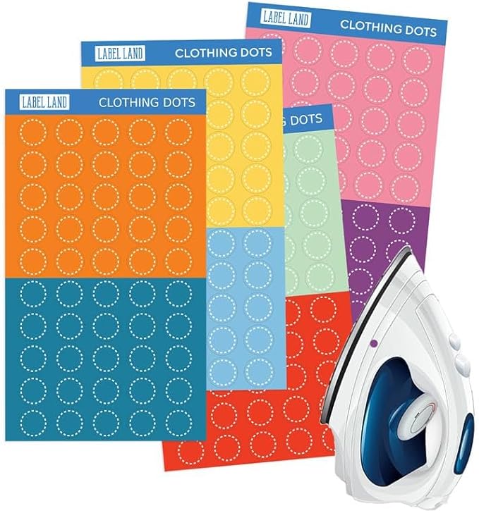 Color Coded Iron On Dot Labels by LabelLand