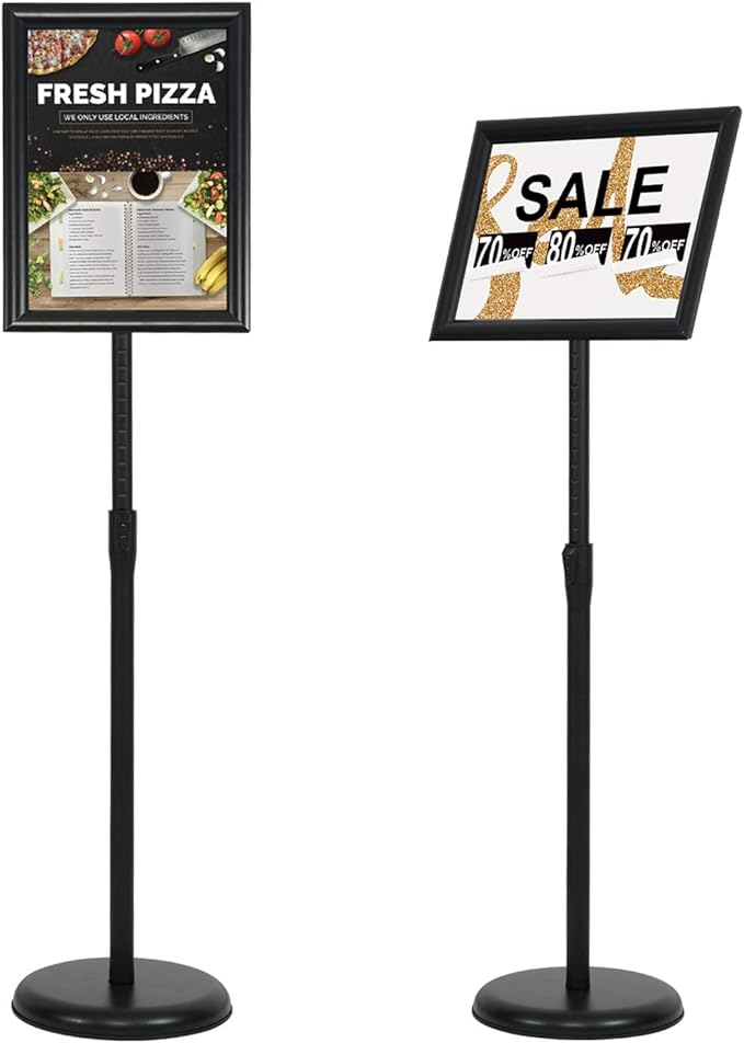 8.5 x 11 Inch Adjustable Pedestal Sign Poster Stand, Heavy Duty Floor Standing - Image 9