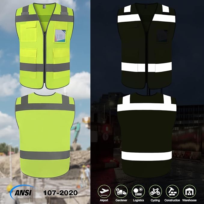 TCCFCCT Reflective Vest 5 Pockets Safety Vest - Image 2