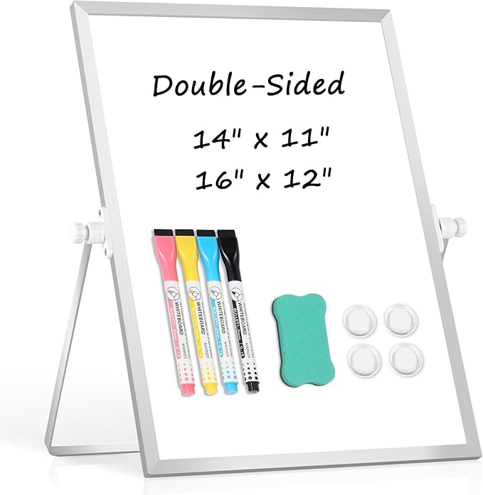 Dry Erase Magnetic White Board, Portable Small Whiteboard Set by AMUSIGHT