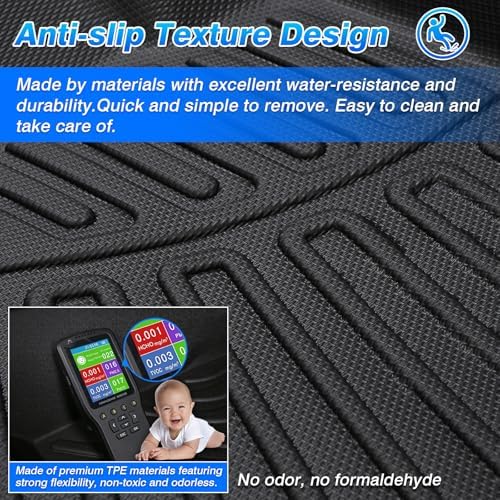 Frontier Floor Mats - Car Mats for Nissan Frontier CrewCab 2009-2021, All Weather Floor Mat for Frontier Accessories, Heavy Duty Rubber Mats, Car Accessories - Image 6