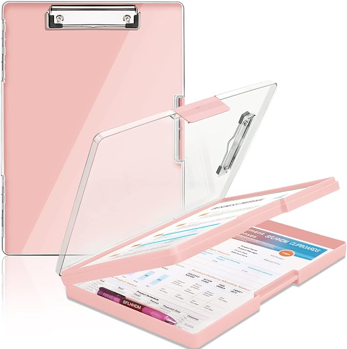 Clipboard with Storage, Heavy Duty Clip Boards 8.5x11 with 2 Storage Case by SFLHHDM