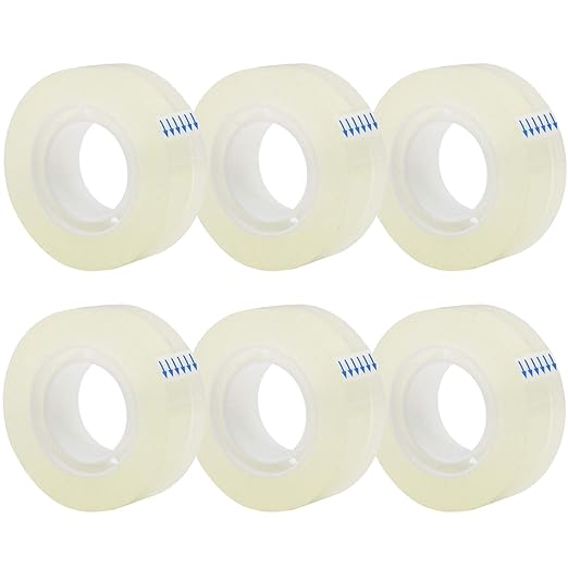 OWLKELA 6 Rolls Transparent Tape Refills, All-Purpose Transparent Glossy Tape by OWLKELA
