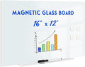 Magnetic Glass Whiteboard for Wall, Large Frameless White Board for Home and by QUEENLINK
